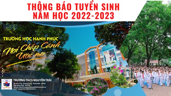 Trường THCS Nguyễn Trãi thông báo tuyển sinh năm học 2022-2023